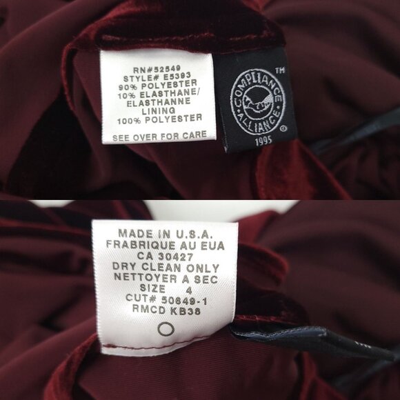 Laundry By Shelli Segal Velvet Maxi Dress Womens Size 4 Burgundy Halter Formal - Picture 12 of 14